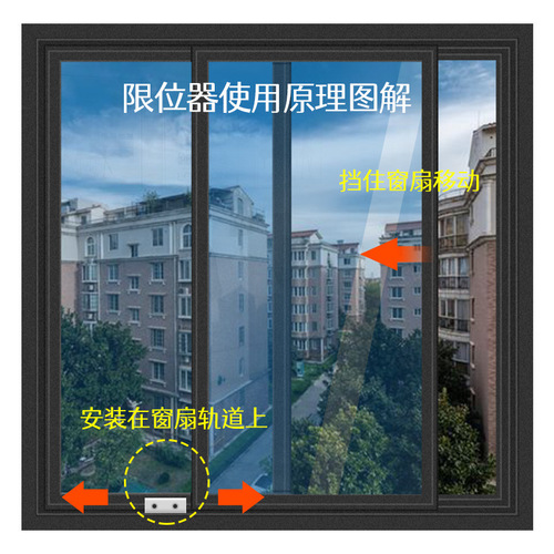 Wholesale 3 pieces of aluminum alloy plastic roller shutter lock sliding window lock, sliding door lock, child safety lock, position limiter