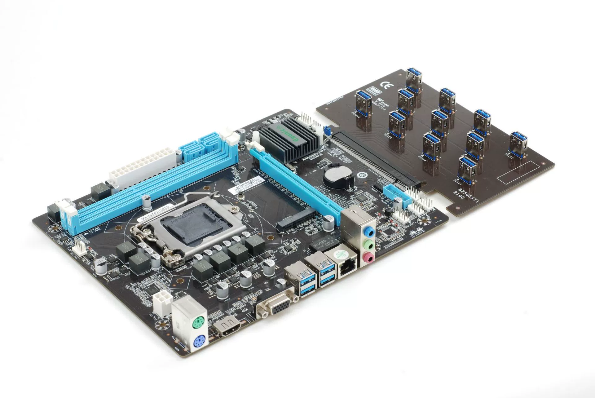 Материнская плата B250-BTC Gladiators от Esonic поддерживает 12 GPU