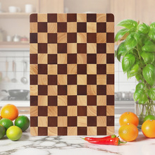 厂家现货加厚橡胶木棋盘格拼花厨房菜板实木双面拼接砧板食材案板