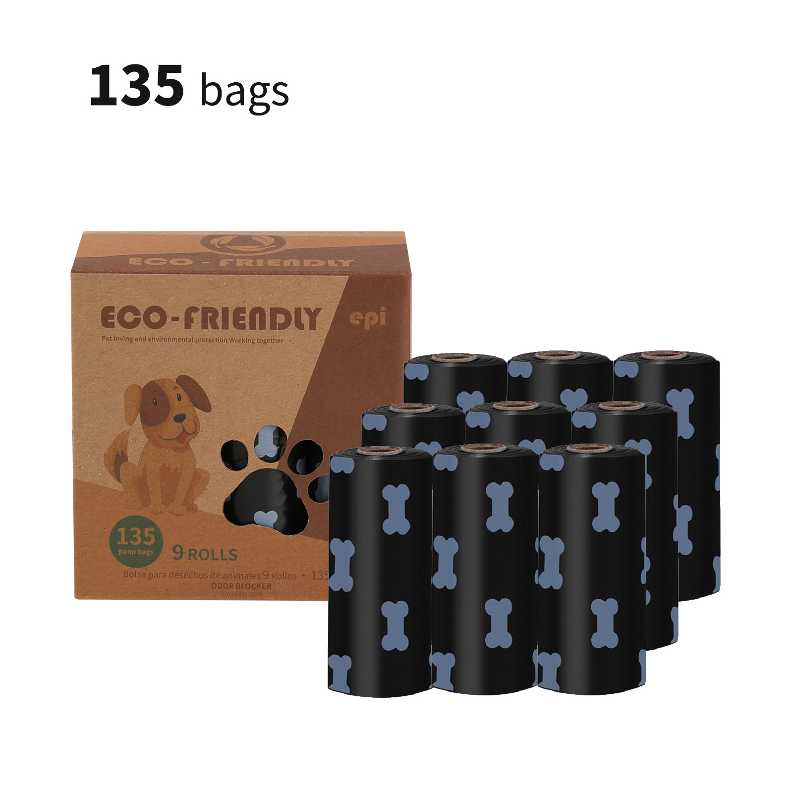 Transfronterizo spot 1.5 seda negra bolsa de basura para mascotas bolsa de heces para perros y gatos degradable bolsa de plástico caja de bolsa de heces