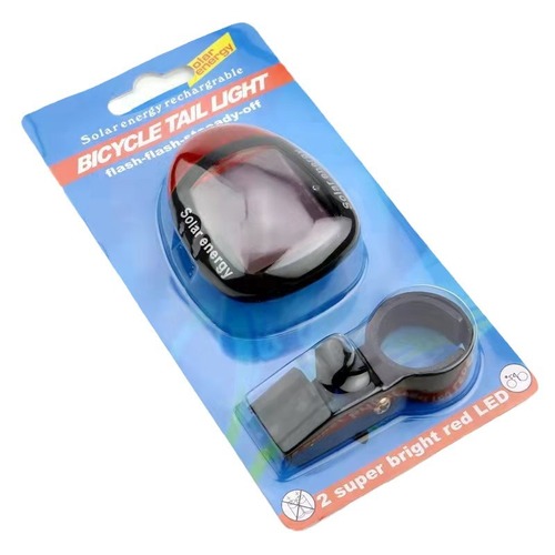 Bicycle Solar Taillight 2LED No Battery Required Night Riding Safety Light Mountain Bike Riding Equipment Bike Accessories