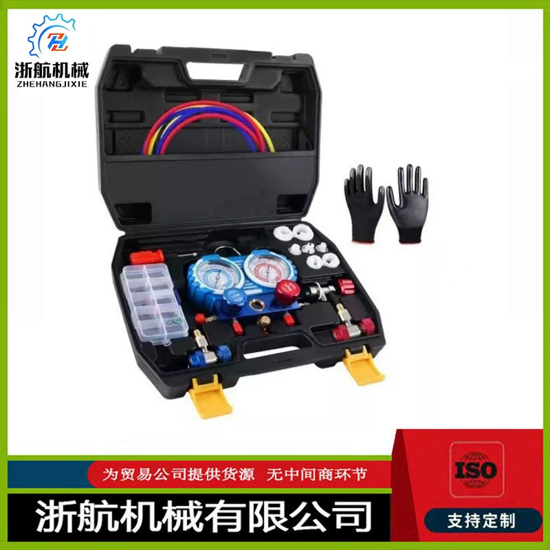 R134a хладагент автомобильный измеритель фтора манометр снежного типа хладагент двойной измерительный клапан Кондиционер костюм для инструментов из фтора