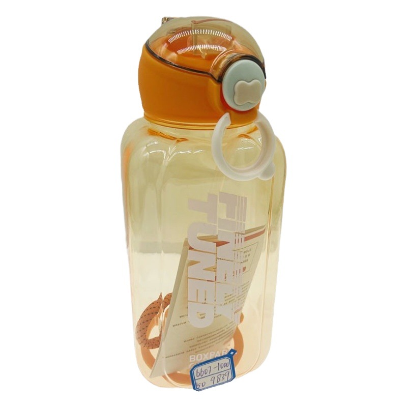 YSM6607-1000ml niños portátil deportes al aire libre taza de agua PC taza de plástico transparente taza de paja fábrica al por mayor