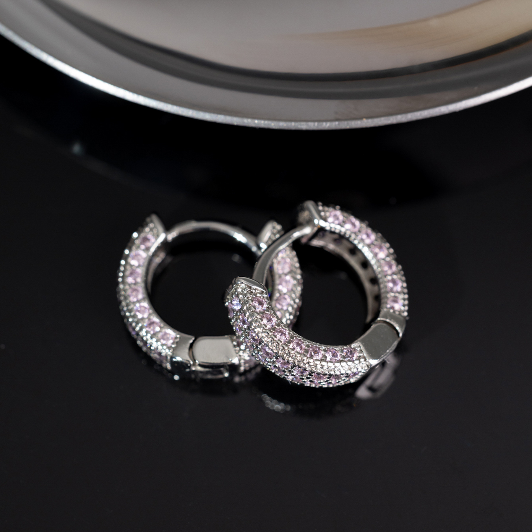 Pendientes populares transfronterizos HOOP con diamantes completos Pendientes clásicos de hip-hop europeos y americanos para hombres y mujeres, pendientes circulares universales personalizados para mujeres