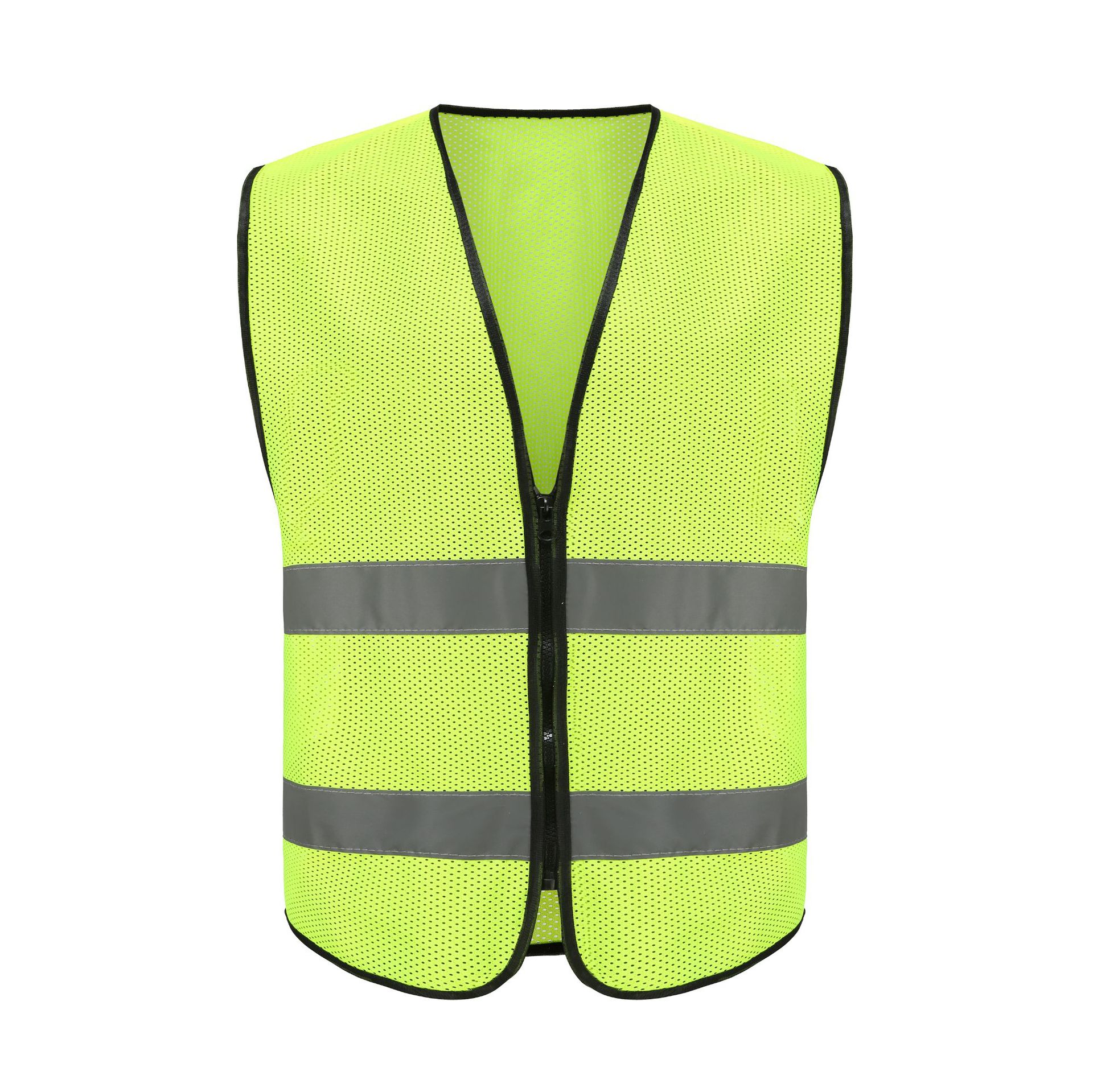 지퍼 2개 복숭아 모양 메쉬*형광 노란색