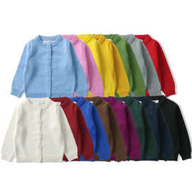 厂家现货ins毛衣童毛衫小童开衫男女童毛衣中小童棉线针织外套