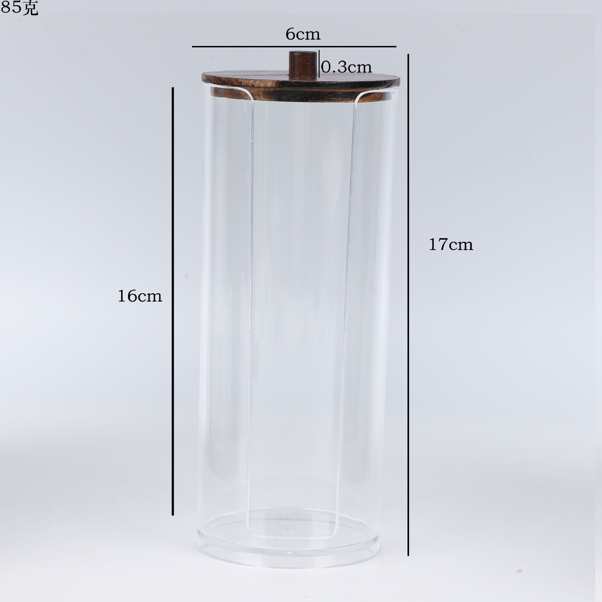 Nuevo producto transparente de marca de algodón de diamante cubierta de bambú PS portátil redonda larga combinación caja de almacenamiento de algodón cosmético