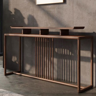 Suo Mao New Chinese Style Solid Wood Entryway Table Hallway Entryway Display Table Wall-Mounted Ash Wood Strip Table