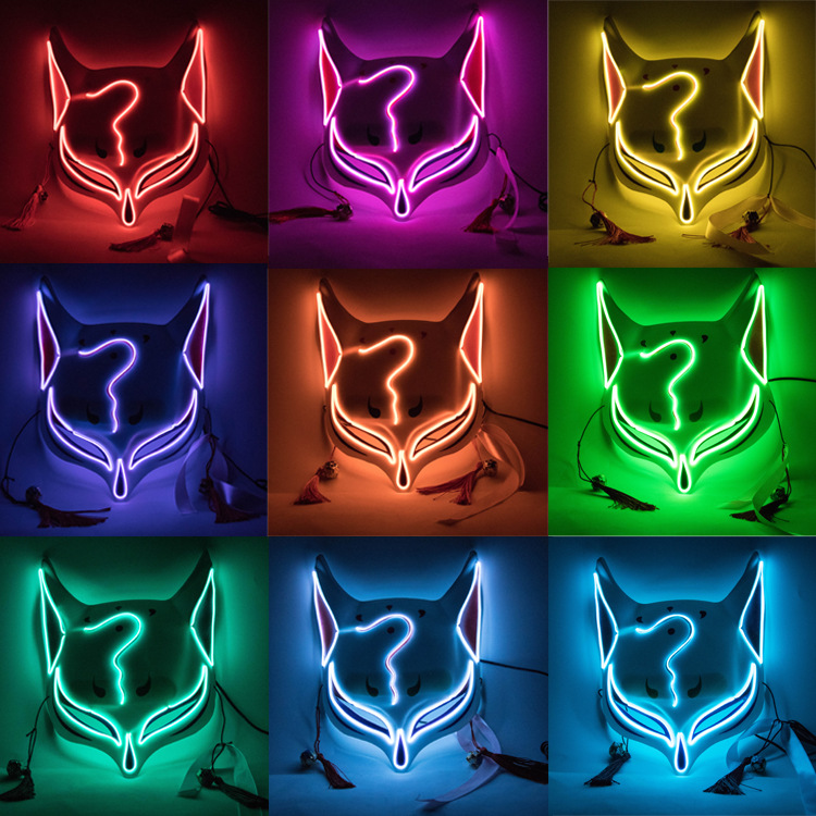tiktok-popular-fox-face-mask-led-glowing-halloween-mask-fluorescent-cosplay-punk-fox-face-party-masks-for-halloween tiktok-popular-fox-face-mask-led-glowing-halloween-mask-fluorescent-cosplay-punk-fox-face-party-masks-for-halloween