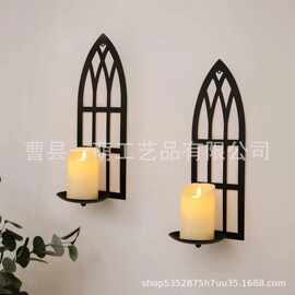居家木质壁挂式装饰烛台乡村农舍烛台展示架实木客厅香薰摆台