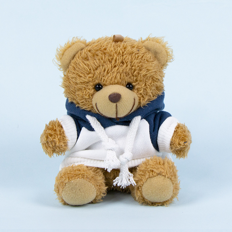 Lindo osito llavero colgante regalo creativo muñecas de peluche vestidas osito de peluche colgante de mochilas escolares para parejas