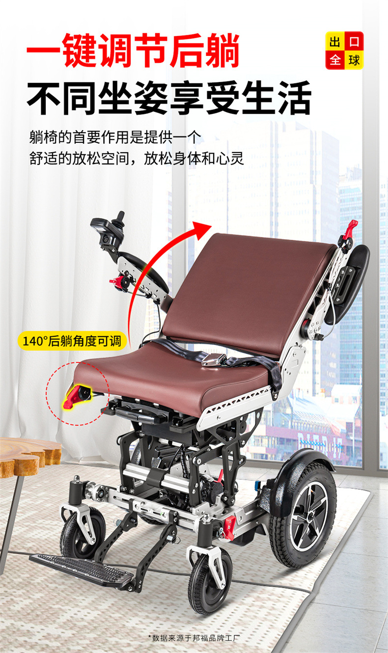 Swiss Brand Bangfu Electric Wheelchair, Intelligent Fully Automatic Folding and Lifting Seat, Special Mobility Vehicle for Disabled Elderly People