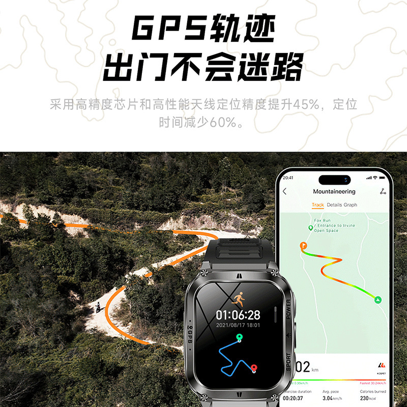 新しい人気の GPS スマートウォッチ NX30 アウトドア スポーツウォッチ 3ATM 防水速度計高気圧計天気|undefined