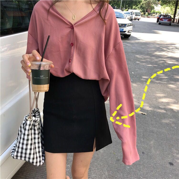 半身裙女2024春夏高腰显瘦a字裙韩版职业工作裙黑色开叉修身短裙
