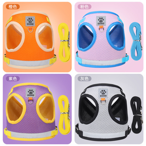 New cat traction rope, vest-type cat harness, anti-breakaway cat walking rope, universal pet supplies for cats and dogs