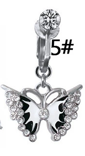 Gabe European Beauty Butterfly Heart Cross -Pass Pass Выполнение Поддельный пупок Earrotchoa без крыльца Порч Порч Украшения