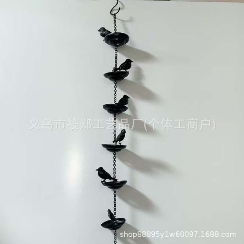 国境を越えた新しい工芸品鉄鳥レインチェーン屋外装飾装飾品レトロ金属軒漏れクラフト装飾|undefined