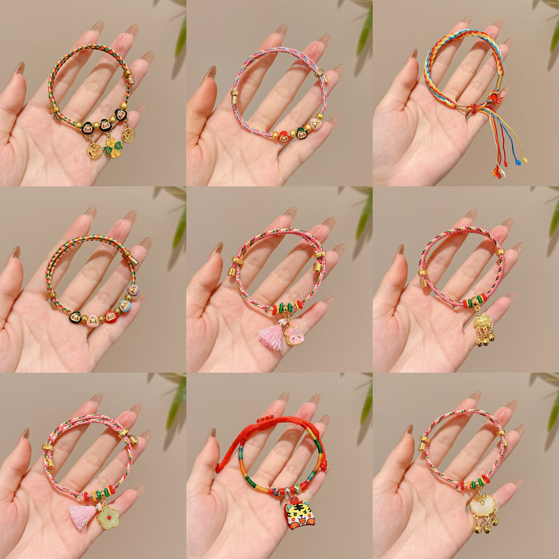 High-End Ethnic Style Dragon Boat Festival Colorful Bracelet Pendant 2026 New Five-Color String Zongzi Bracelet Wholesale Red String