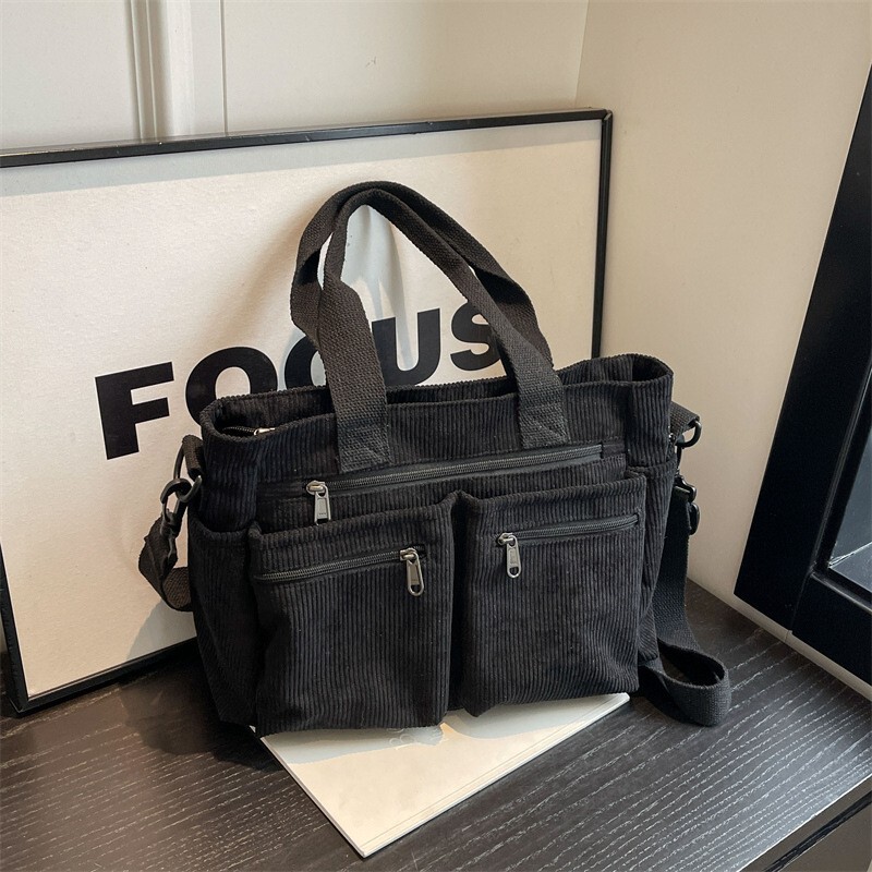 Large-Capacity Corduroy Women's Bag, Korean Style Women's Shoulder Crossbody Bag, Versatile Corduroy Handbag for Girls, Tote Bag Large-Capacity Corduroy Women's Bag, Korean Style Women's Shoulder Crossbody Bag, Versatile Corduroy Handbag for Girls, Tote Bag