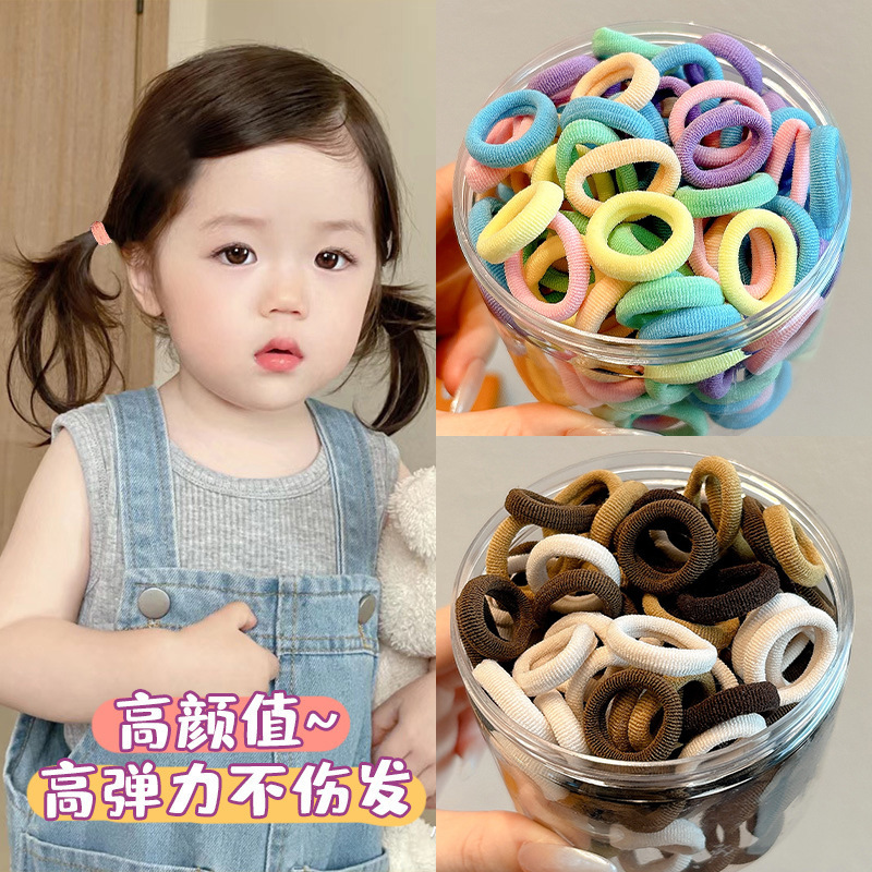 儿童罐装加粗毛巾发圈小号高弹力耐用拇指发绳扎发头绳高颜值发饰|undefined
