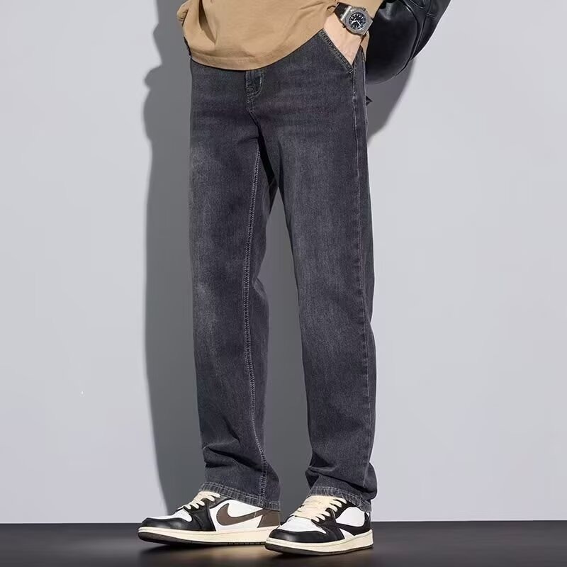 Pantalones Vaqueros Elásticos para Hombre de Mezclilla, Corte Recto, para Primavera y Otoño