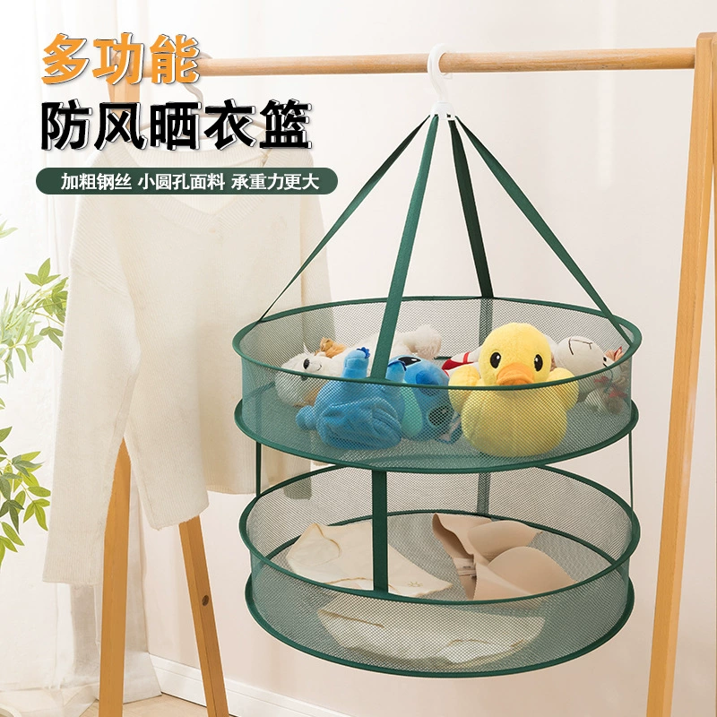 Green foldable woolen laundry basket, sweater, transformer, universal drying rack, wholesale
