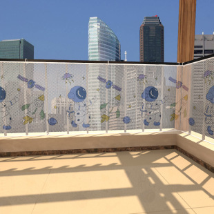 Children's Stair Protection Net Balcony Anti-Fall Net Safety Net Rope Colorfulful Thickeneded Outdoor Protection Net Decorative Net Can Be Cut