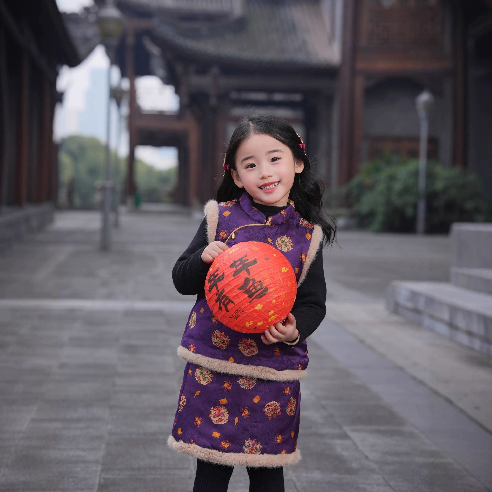 Пробуждение льва 2025 новый китайский новогодний костюм детский хлопок жилет для девочек национальный жилет набор для маленьких девочек новогодний костюм