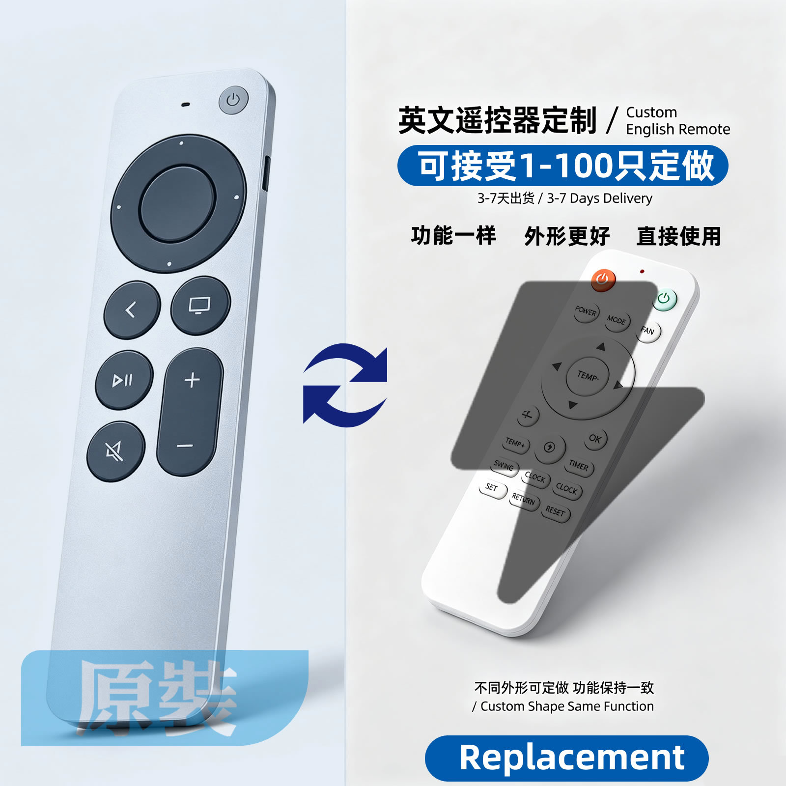 定制Remote Control For AppleTV MJFM3LL/A A2540(A2854)2nd Gen