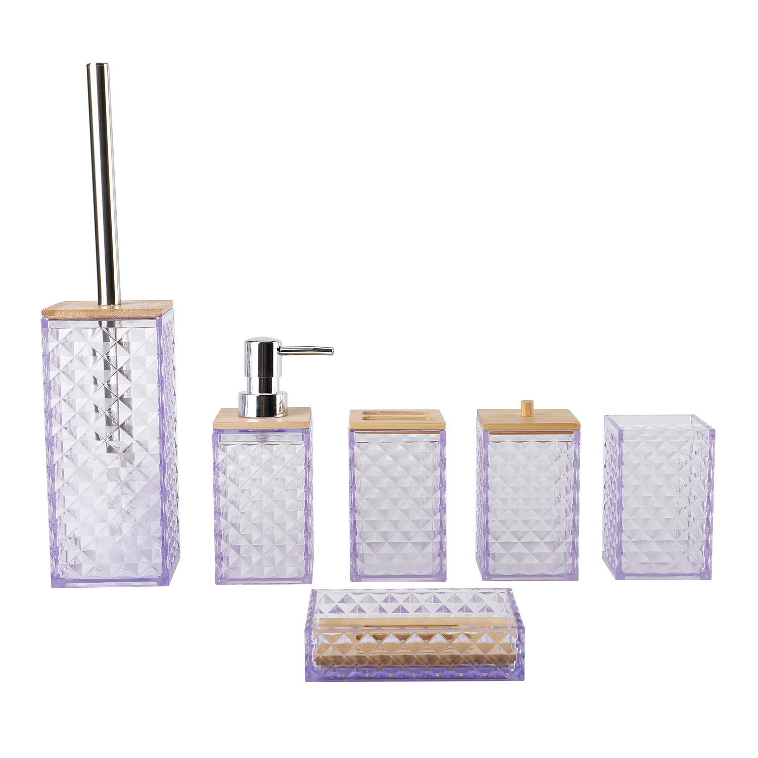 5002-6 Cubierta de bambú Set de seis piezas - Purple claro