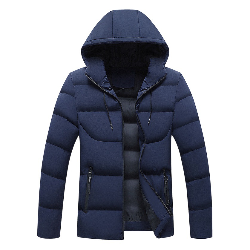 Abrigo de algodón acolchado para hombres invierno engrosado abrigo cálido chaqueta joven y de mediana edad resistente al frío a prueba de viento abrigo de algodón acolchado logotipo impreso para hombres