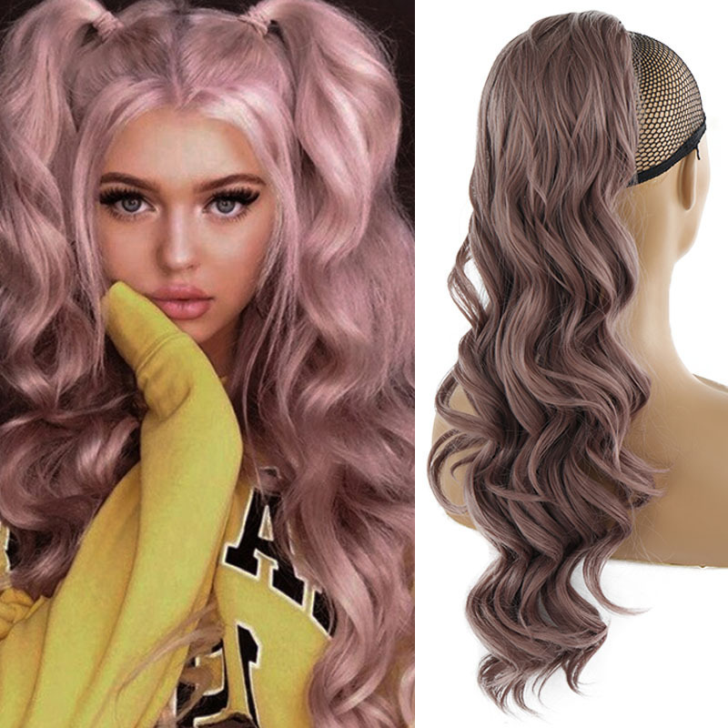 Foreign Trade Drawstring Curly Hair Chemical Fiber Wig Synthetic Colorful Big Wave Drawstring Ponytail High Ponytail Straight Batch Foreign Trade Drawstring Curly Hair Chemical Fiber Wig Synthetic Colorful Big Wave Drawstring Ponytail High Ponytail Straight Batch