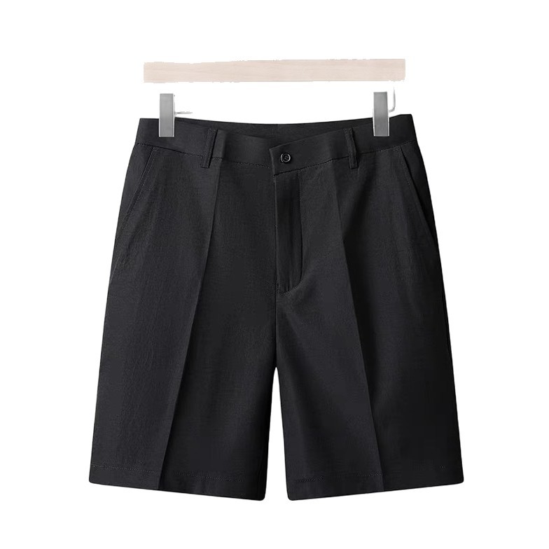 New Solid Color Slim-Fit Men's Summer Fashion Shorts Casual Versatile Mid-Length Pants with a High-End Feel