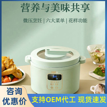 厂家批发3L容量智能绿色款电压力锅600W多功能自动米汤分离电饭锅