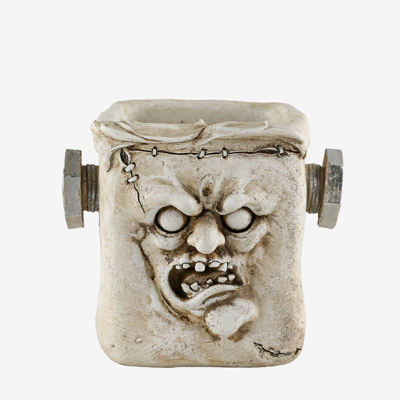  New Halloween Funny Clown Expression Resin Flower Pot Home Desktop Balcony Fleshy Potted Small Ornaments