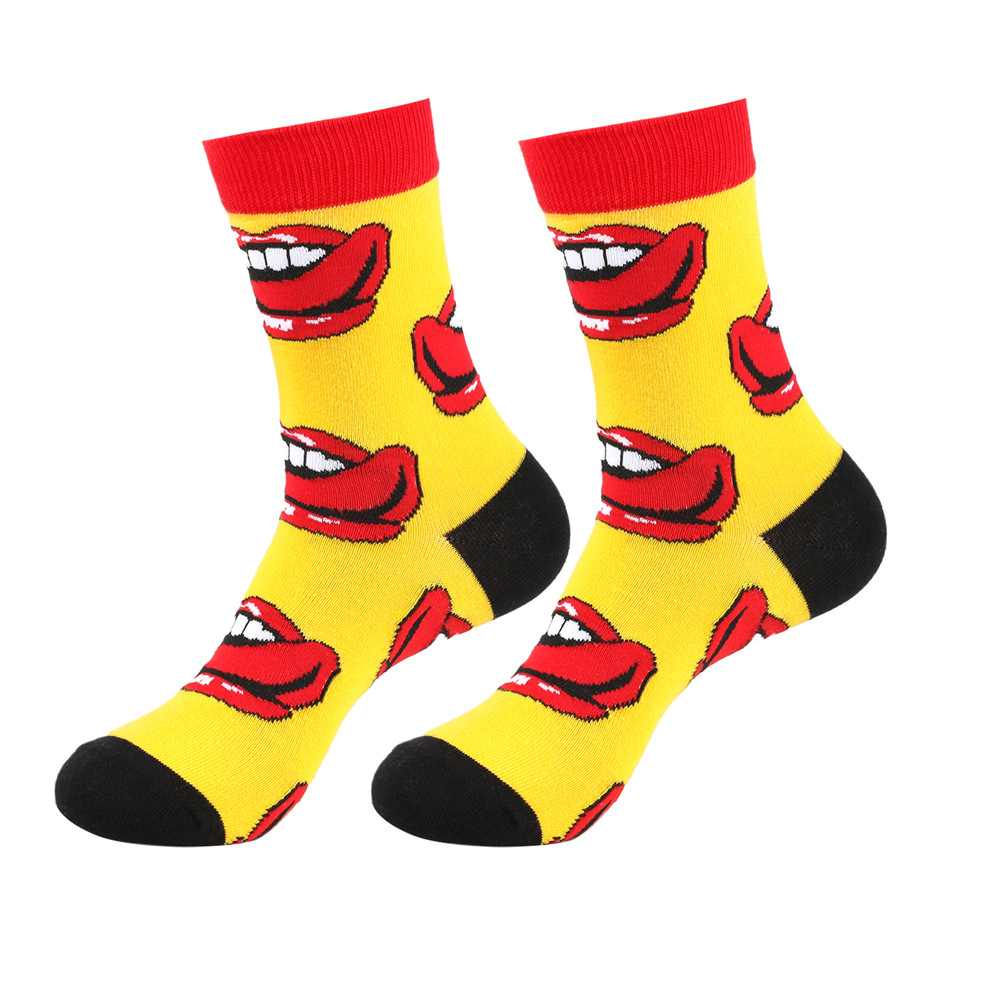 60g Weight Socks Classification Socks Lingerie Type Cotton Fabric Type Stretchy Elasticity A Pair Quantity Daily Occasion Comfort Function Valentine'S Day Festival Lips, Heart Shape Pattern All Seasons Season Unisex Gender Simple Style Style Simple Style Unisex Lips Heart Shape Cotton Crew Socks A Pair 9