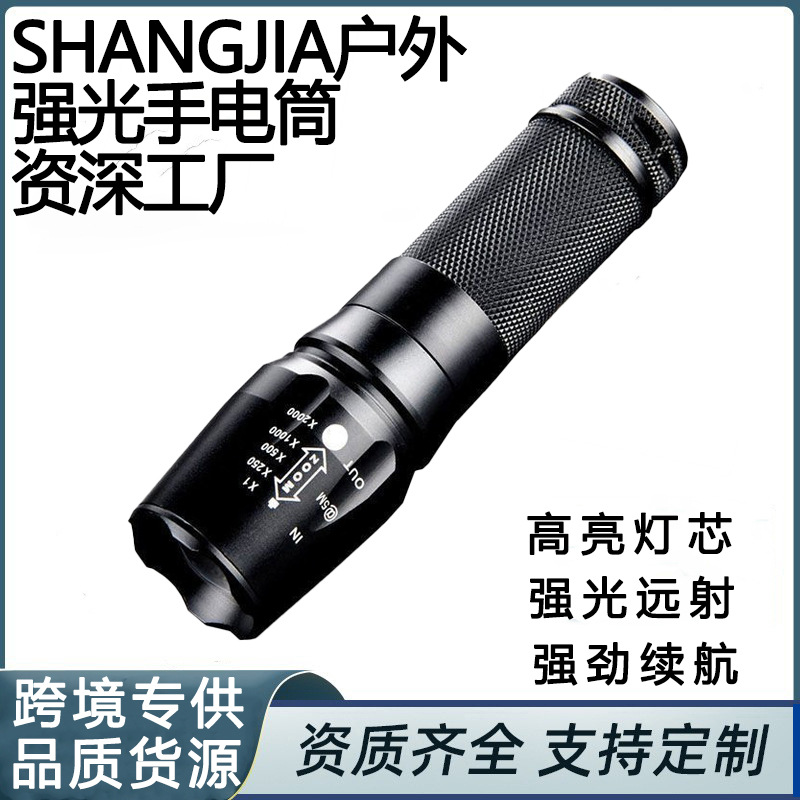 Transfronterizos T6 linterna telescópica zoom 878LED linterna recargable al aire libre luz de luz alta linterna al por mayor