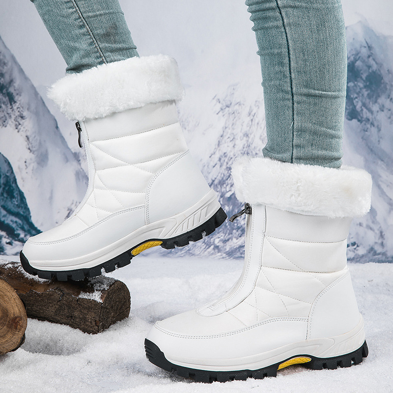 2024 invierno al aire libre de alta calidad más terciopelo calentamiento de fondo grueso zapatos de nieve nuevas tendencias transfronterizas botas de algodón ligeras mujeres image 8