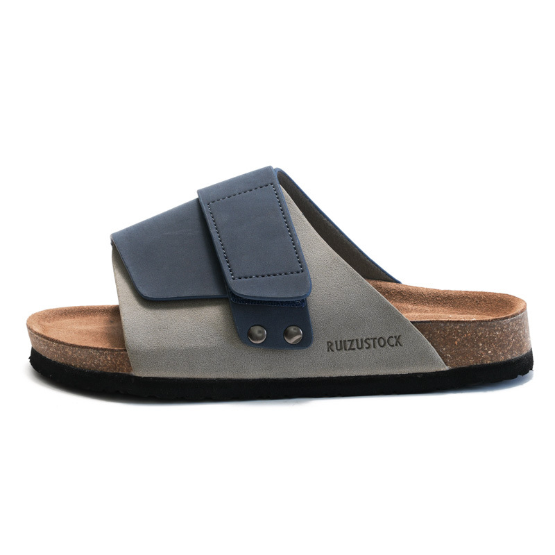 RUIZUSTOCK Ciabatte estive autunnali da uomo Sandali da spiaggia per studenti in pelle scamosciata con sughero_voghion.com