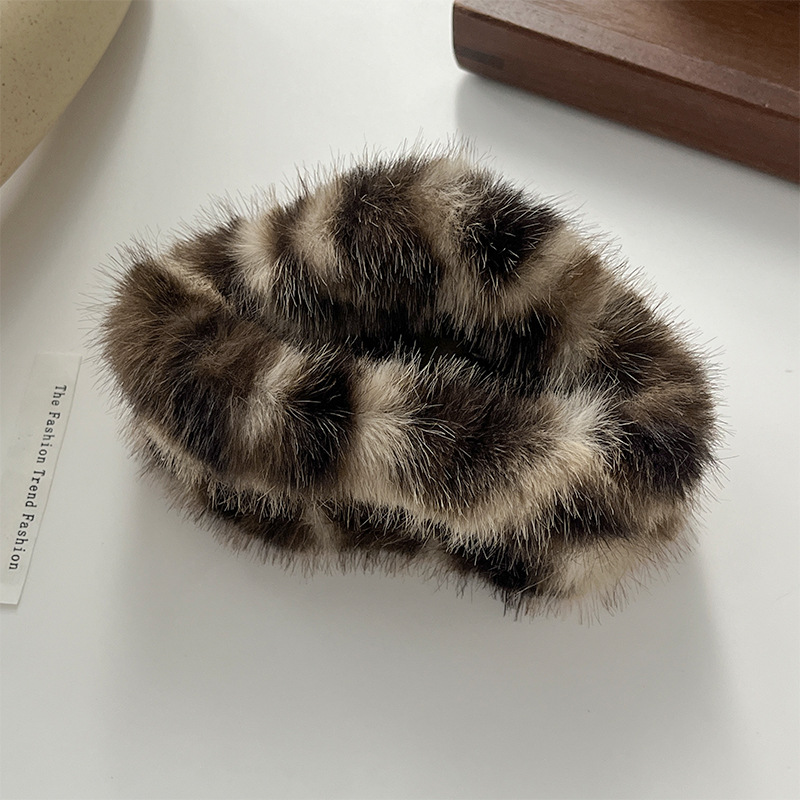 Cloud style french leopard print mink hair 12cm