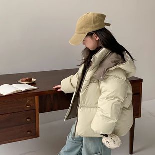 [Reversible] Girls' down Cotton Jacket 2025 New Winter Short Thickened Warm Medium and Large Children's Clothing Jacket
