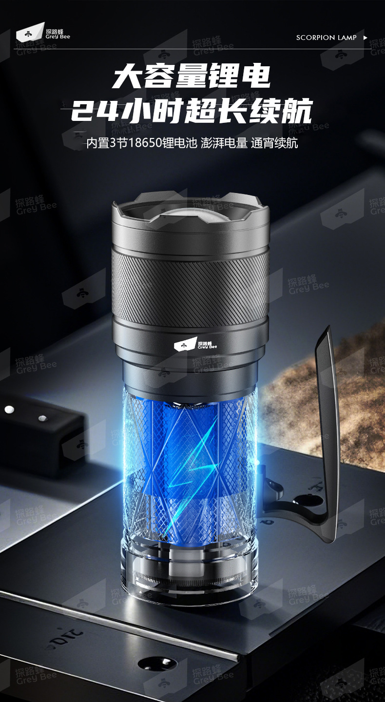 Special Lamp for Scorpions, Multi-Functional Strong Light Flashlight, Rechargeable Outdoor Long-Range Ultra-Bright Purple Light, Long Battery Life