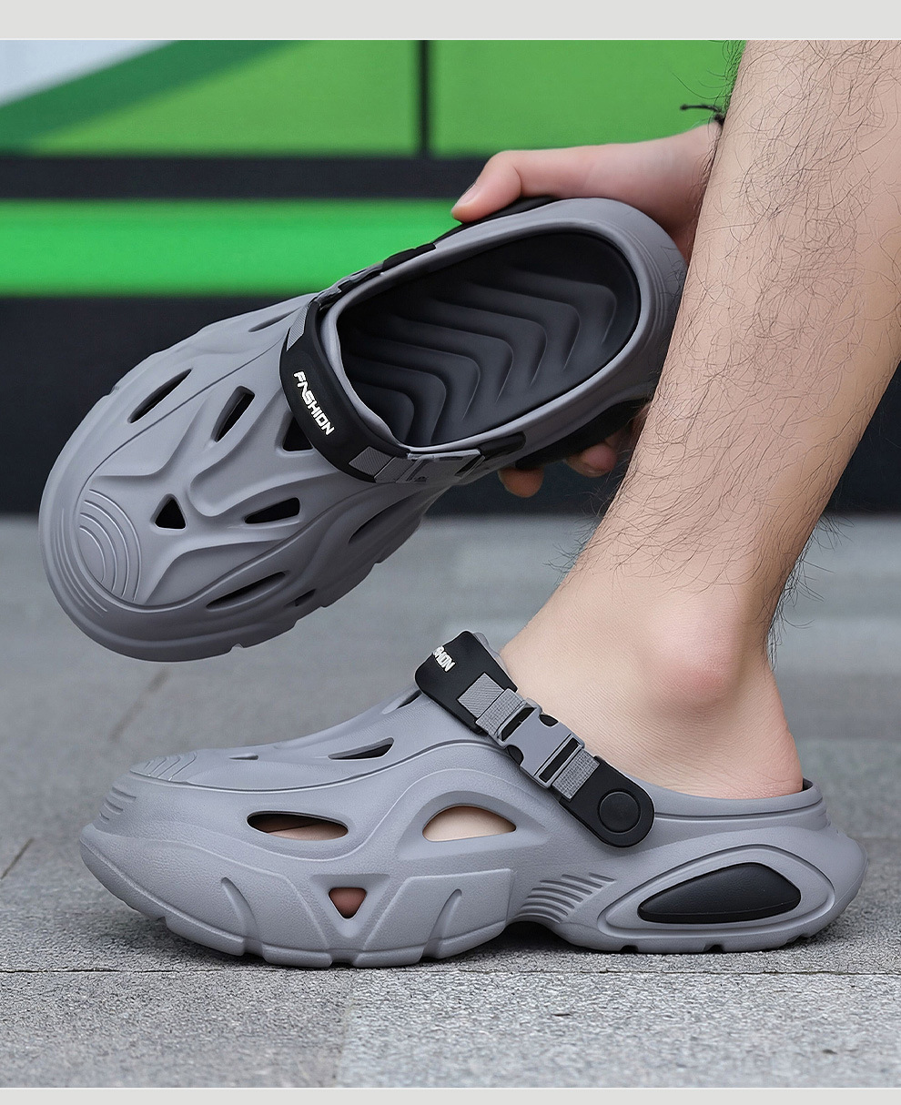 Breathable Men's Clogs Comfortable Color-block Casual Slippers_voghion.com
