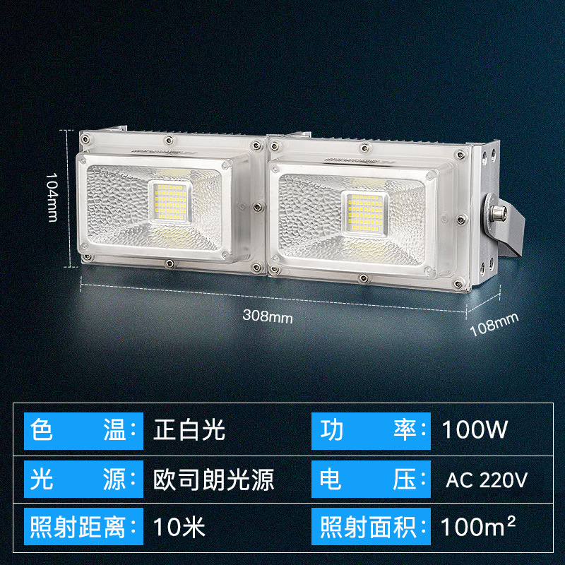LED投光灯100W超亮200瓦大功率户外防水射灯室外球场广场照明灯|undefined