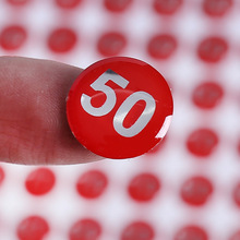 pvc滴塑不干胶贴纸定做镭射双透明亮银立体滴胶标数字水晶标