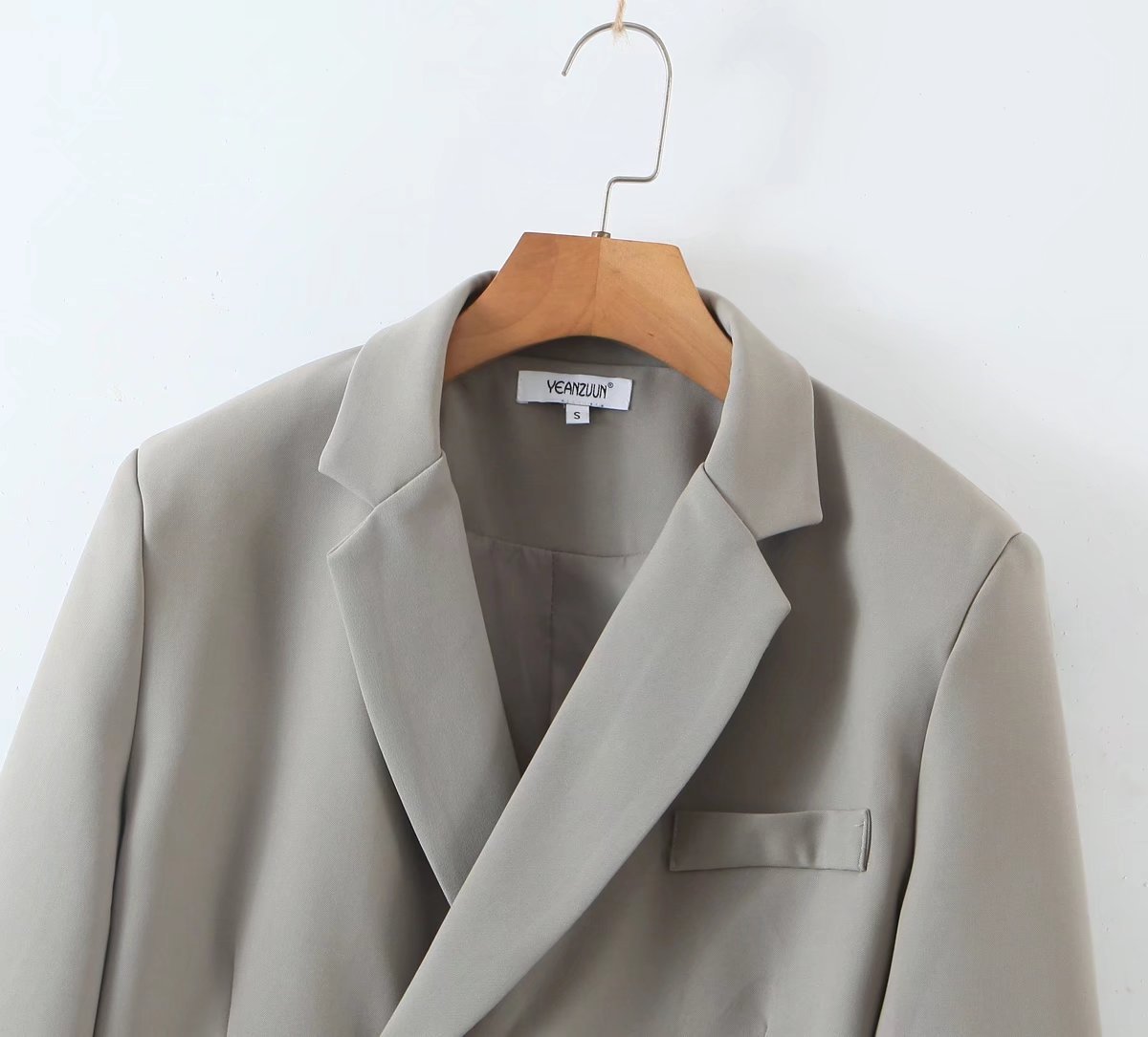 2022 New Women's Wear Autumn/Winter Gray Temperament Commuting Suit Set_voghion.com