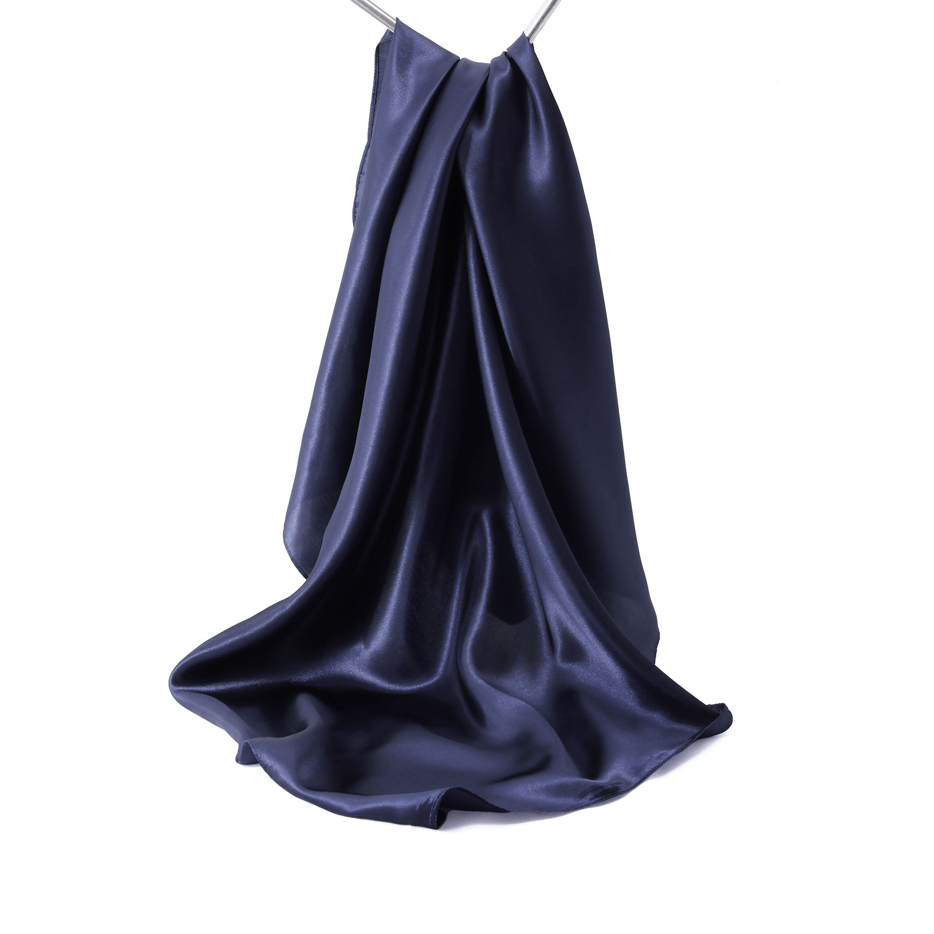 Satin Solid Color Square Scarf 90CM Women's Neck Warmer Head Scarf Fashion Glossy Silk_voghion.com