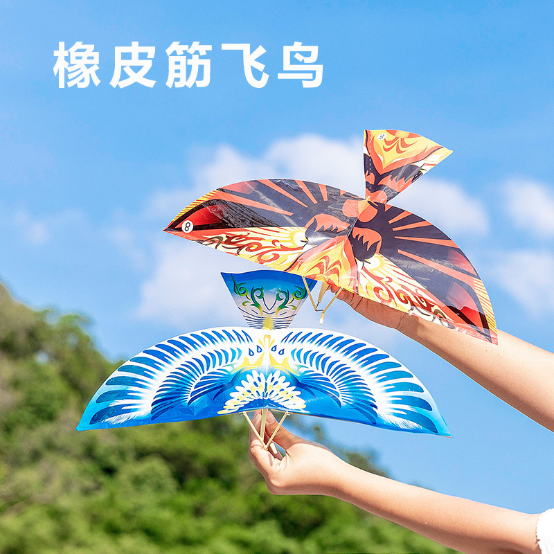 Children's outdoor bird rubber band power wing bird simulation bird Luban bird handmade bird stall toys wholesale