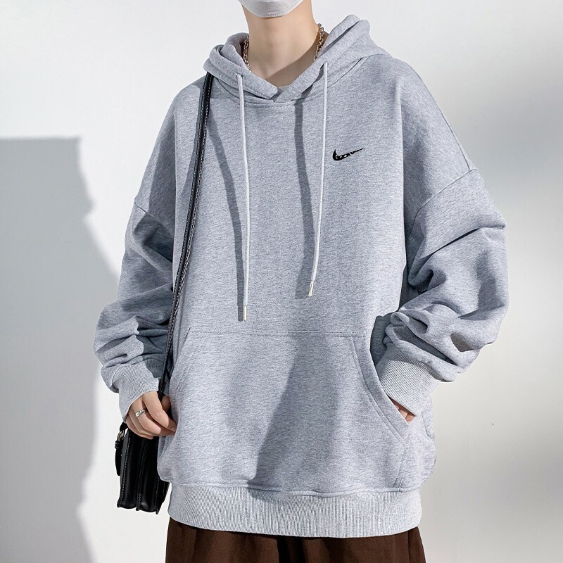 Cross-border men's hooded sweatshirt, trendy brand, spring and autumn, student long-sleeve base shirt, Hong Kong style, loose casual solid color sweatshirt Cross-border men's hooded sweatshirt, trendy brand, spring and autumn, student long-sleeve base shirt, Hong Kong style, loose casual solid color sweatshirt
