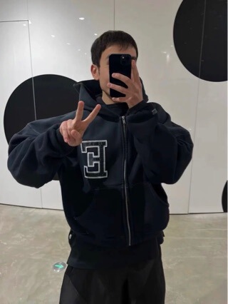 Erl 25Ss New Short Wide Casual Zipper Hooded Sweatshirt Letter Embroider Niche Washed Distressed Sweatshirt Loose